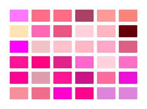 Shades Of Pink 50 Pink Color With Hex Codes