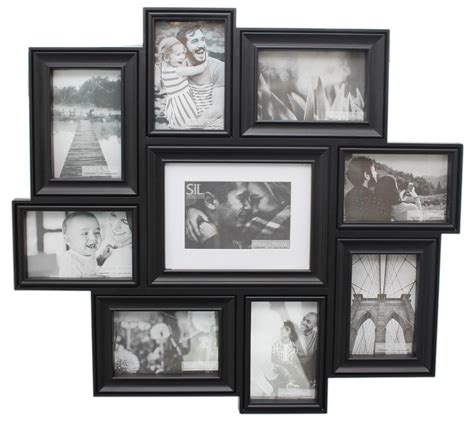 stunning 9 multi aperture photo frame collage display picture frame ~ black multi picture frames