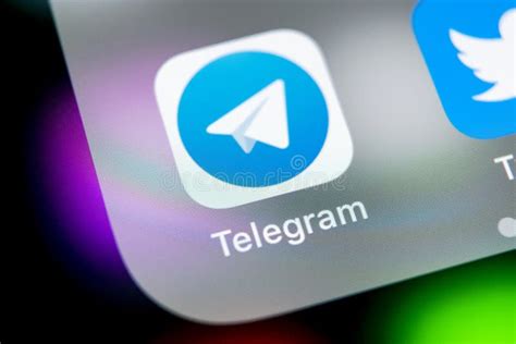 Telegram Application Icon On Apple Iphone X Screen Close Up Telegram