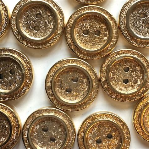 10 Metallic Buttons Gold Buttons 23mm Round Buttons Etsy