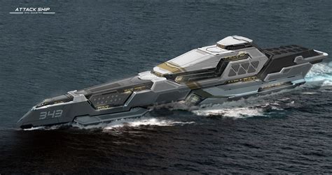 Artstation Sci Fi Attack Ship Project Ri Yu Concept Ships