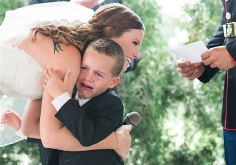 WATCH Marines Son Cries During Stepmoms Wedding Vows I May Not Have Given You The Gift Of