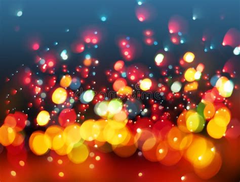 Christmas Golden Light Shine Particles Bokeh On Black Background