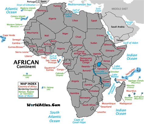 It is the world's 2nd largest and 2nd most populous the european continent is partly shown on the africa map. Africa Expat - United States and Africa: Maps of Africa