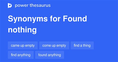Found Nothing Synonyms 51 Words And Phrases For Found Nothing