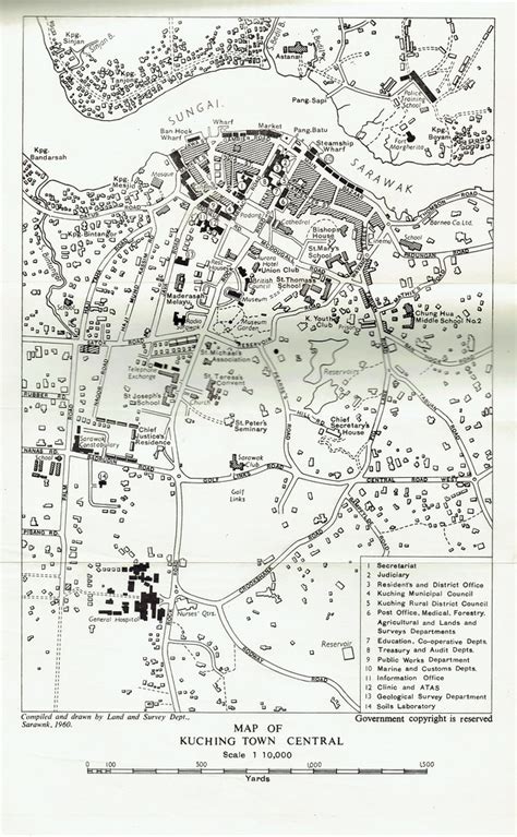 Map Of Kuching Town Central Sarawak 1960 110000 By T Flickr