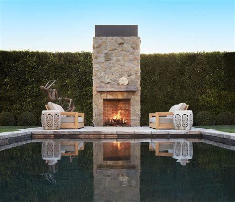 Outdoor Pool With Fireplace In 2020 Exterior Design Exterior