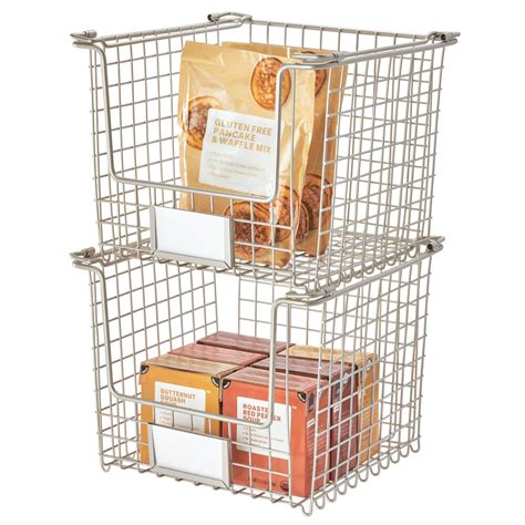 Idesign Classico Stackable Storage Basket With Handles Matte Satin