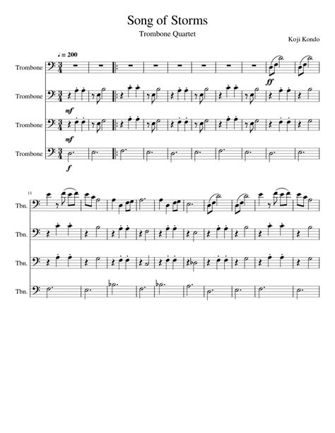 Download and print in pdf or midi free sheet music for song of storms by tloz arranged by jfpkmn for trombone (solo). Song of Storms Trombone Quartet sheet music for Trombone download free in PDF or MIDI