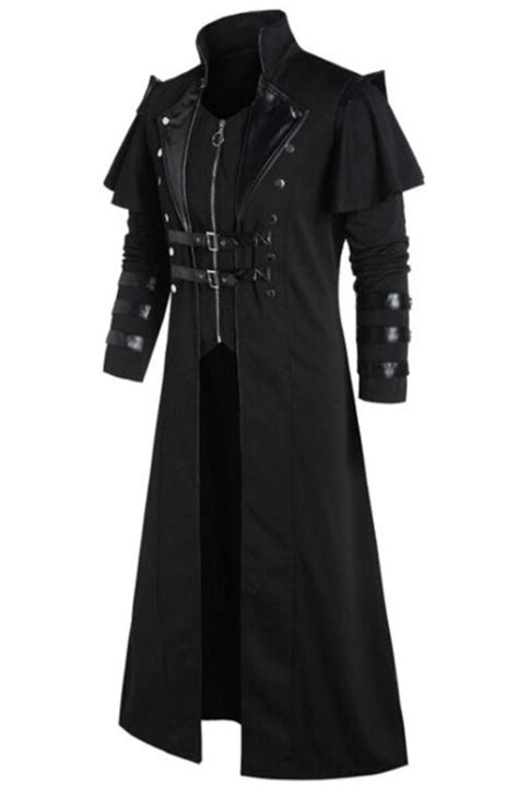 Vintage Mens Gothic Steampunk Long Jacket Trench Coat Etsy