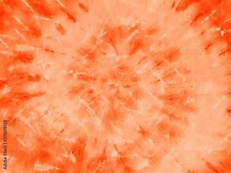 Orange Tie Dye Pattern Spiral Tie Dye Texture Background Stock Photo