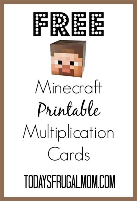 We have many more printables, including study charts and tables, flash cards, and printable exercises. Free Minecraft Printable Multiplication Flash Cards | Homeschool math, Kids learning tools ...