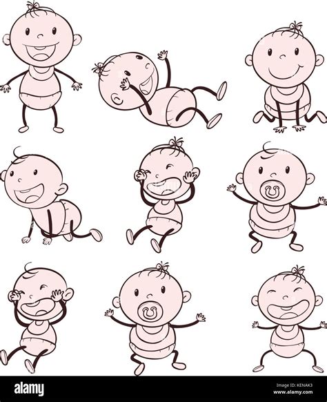 Illustration Of Different Positions Of A Baby Stock Vector Image Art