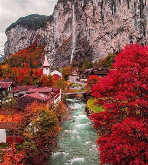 Autumn In Lauterbrunnen Switzerland Places In Switzerland Beautiful