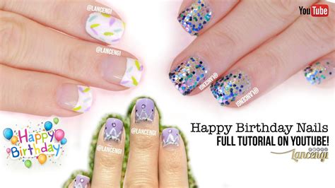 Lancengi Easy And Cute Happy Birthday Nails Queen Bee Crown Nail Design