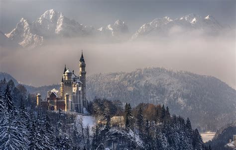 Wallpaper Winter The Sky Clouds Snow Trees Mountains Germany