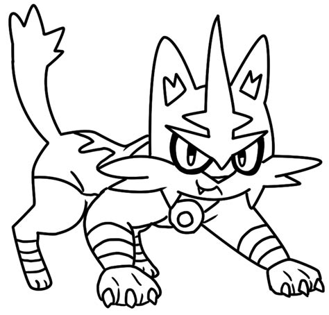 Classy Idea Alola Pokemon Coloring Pages Torracat Page By Pokemon