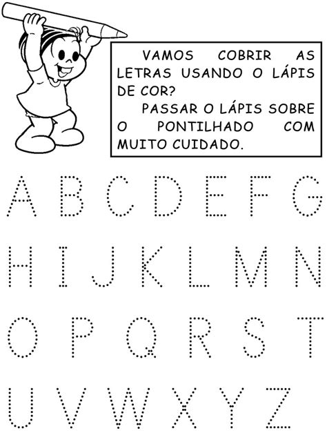 Alfabeto Pontilhado Ilustrado para imprimir SÓ ESCOLA