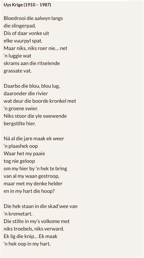 Posts about afrikaanse gedigte written by hx. 10 best Afrikaanse gedigte images on Pinterest | Afrikaans, Poem and Poetry