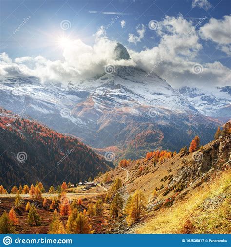 Matterhorn And Autumn Stock Image Image Of Outdoor 162535817