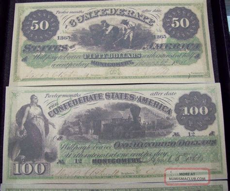 You can estimate the value of your antique bills and coins by searching an online or printed directory. Replica 1861 Confederate Currency From Montgomery Alabama