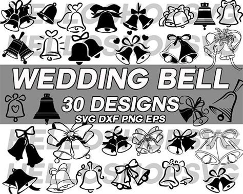 Bell Svg Wedding Bell Wedding Svg Clipart Decal Stencil Wedding Bells