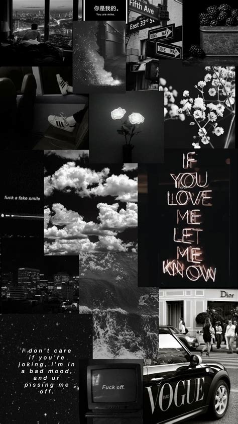 Sad aesthetic collage wallpaper laptop. Black aesthetic background collage phone in 2020 ...