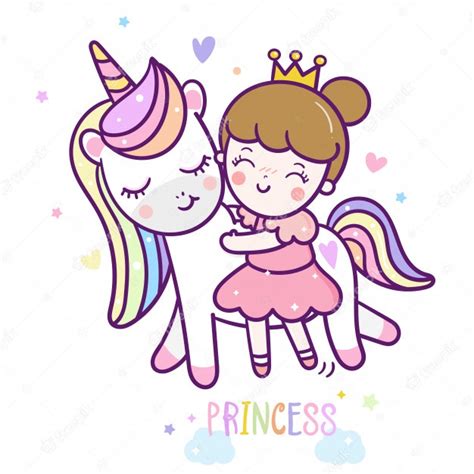 Premium Vector Cute Unicorn Princess Cartoon