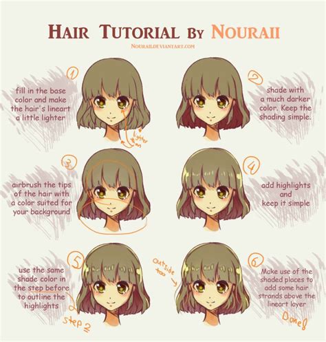Check spelling or type a new query. Hair Tutorial by Nouraii on DeviantArt | Anime tutorial, Digital art anime, Hair tutorial