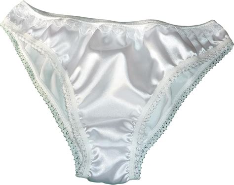 Shiny Satin Low Rise Bikini Brief Panties Ivory Off White With Ivory Lace Sizes Made In France