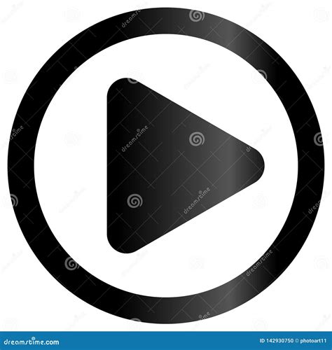 Play Button Icon Black Classic Gradient Isolated Vector Stock