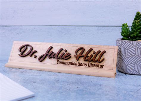 Solid Maple Professional Desk Name Plate For Teachers Hot Sex Picture