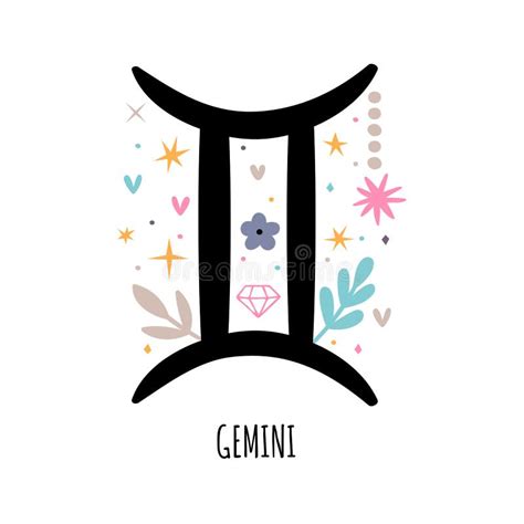 Gemini Zodiac Sign Astrological Horoscope Signs On White Background
