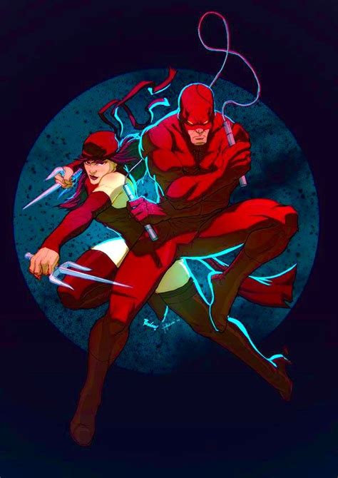 Daredevil And Elektra Elektra Daredevil Cartoon Art