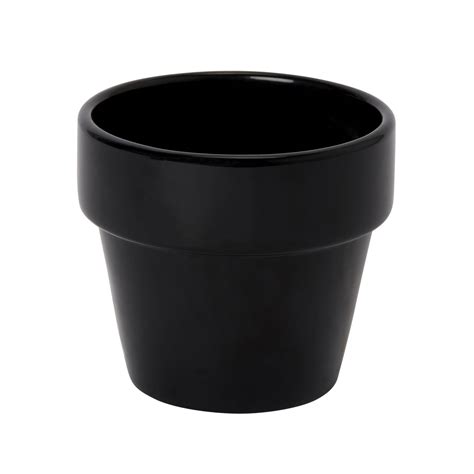 Glazed Black Terracotta Plant Pot Dia11cm Departments Diy At Bandq