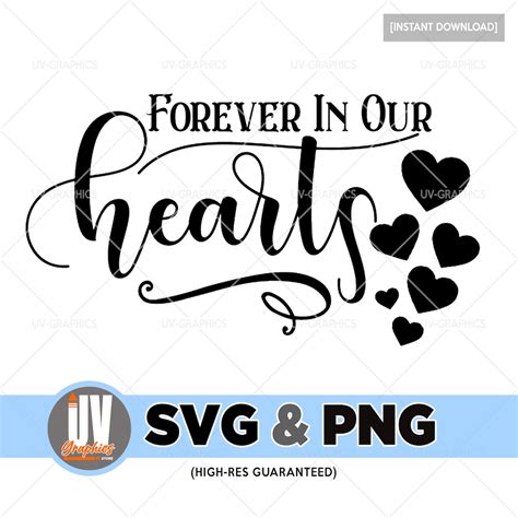 Forever In Our Hearts Svg File Memorial Shirt Design Rip Shirt Instant