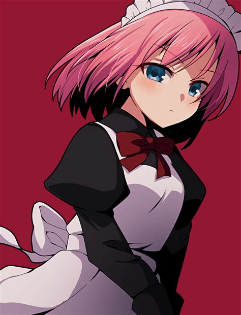 itsuka neru hisui tsukihime tsukihime highres 1girl apron blue eyes bow bowtie closed