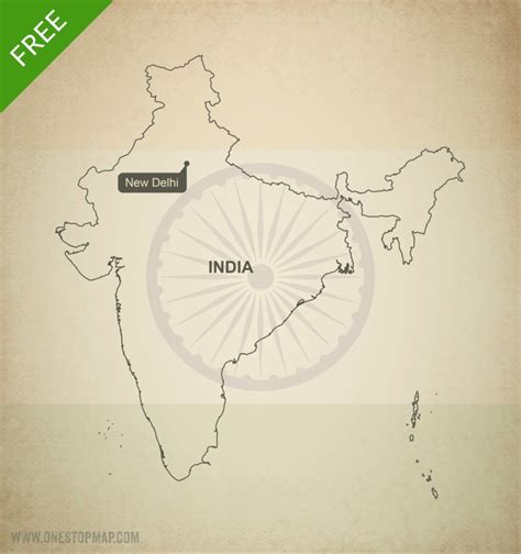 Vector Map Of India Political Sci Fi One Stop Map