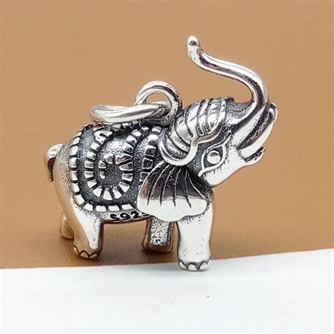 Sterling Silver Elephant Charm 3d 925 Silver Elephant Charm Etsy