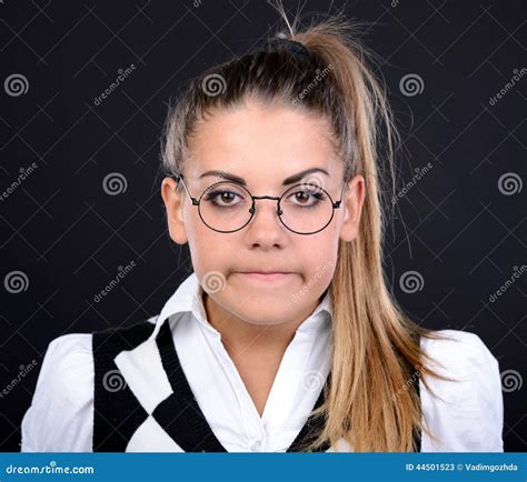 Nerd Woman Stock Image Image Of Isolated Face Gesture 44501523