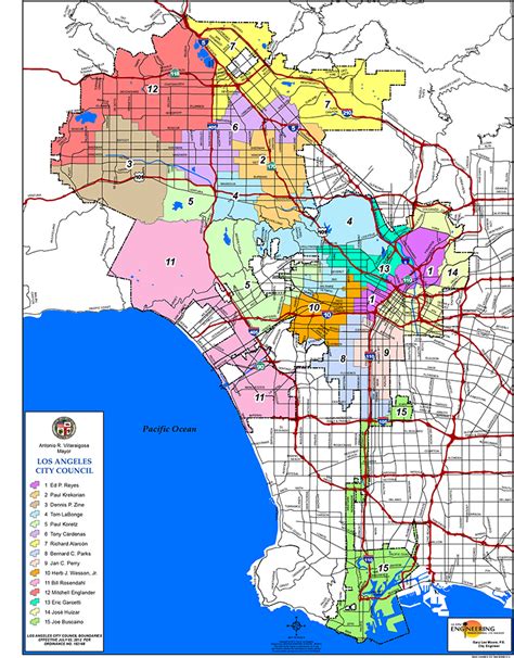 Los Angeles City Council District Map Maping Resources