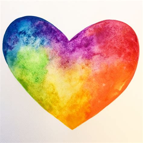 Watercolour Rainbow Love Heart Prints Of All My Watercolours Are