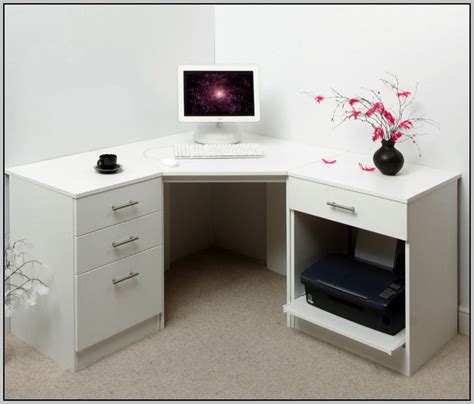 Attach cabinet members to insides of desk. White Corner Desk With Drawers - Desk : Home Design Ideas ...