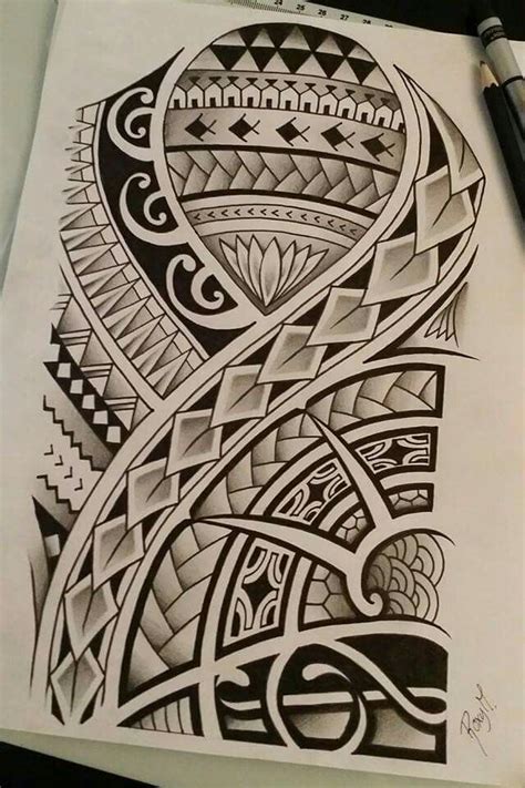 Polynesian Drawing I Made For A Contest Маори тату эскизы Маори