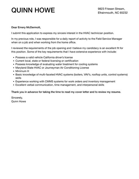 Hvac Job Motivation Letter Sample Cover Letter Hvac H - vrogue.co