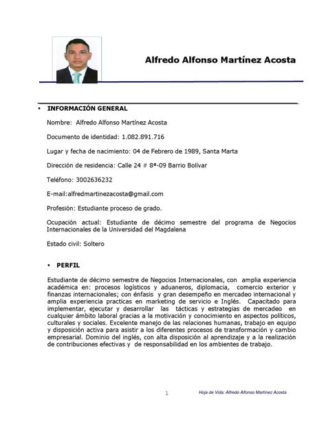 Hoja De Vida Alfredo Martinez Acosta By Alfredo Martinez Issuu