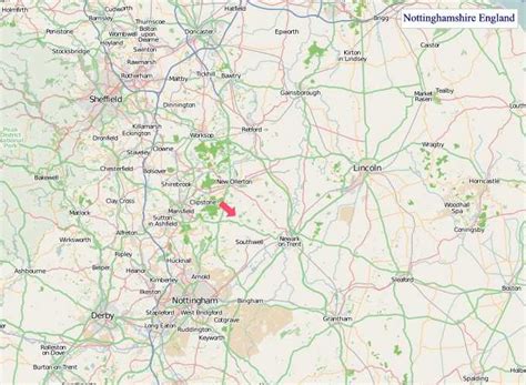 A Map Of Nottinghamshire England Nottinghamshire Uk Map