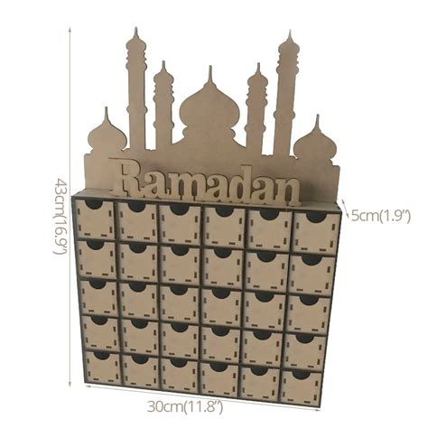 Ramadan Decoration Wooden Eid Mubarak Box Ramadan Kareem Muslim Islamic