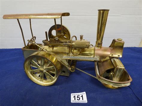 Boxed Wilesco Brass Steam Roller Traction Engine