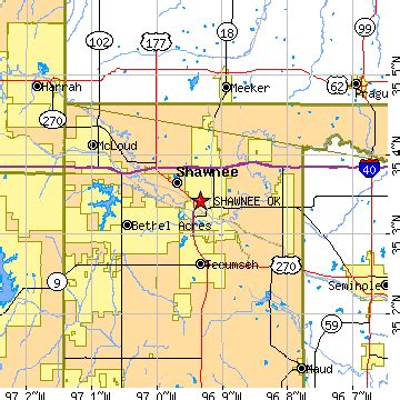 This page shows a google map with an overlay of zip codes for the us state of oklahoma. Shawnee, Oklahoma (OK) ~ population data, races, housing ...
